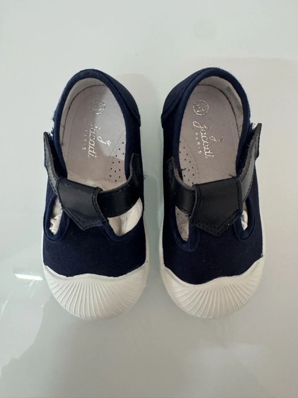 Jacadi Paris Navy and White Baby Shoes, NWOT, US Size 5